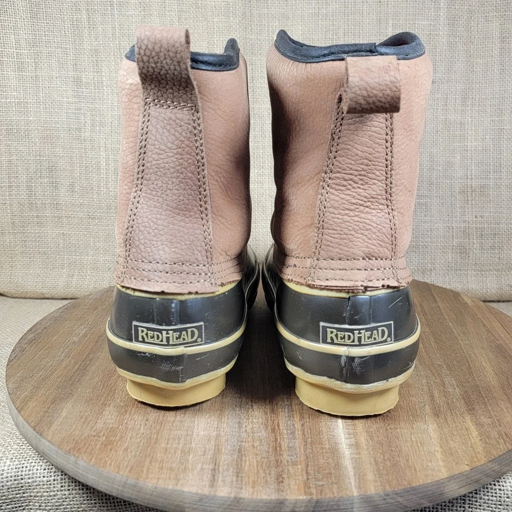RedHead Thinsulate Duck Boots Brown Leather Rubber Women's Size 9 Insulated‎